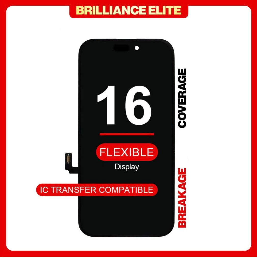 Brilliance Elite iPhone 16 LCD With Touch Black Soft OLED (R-IC)