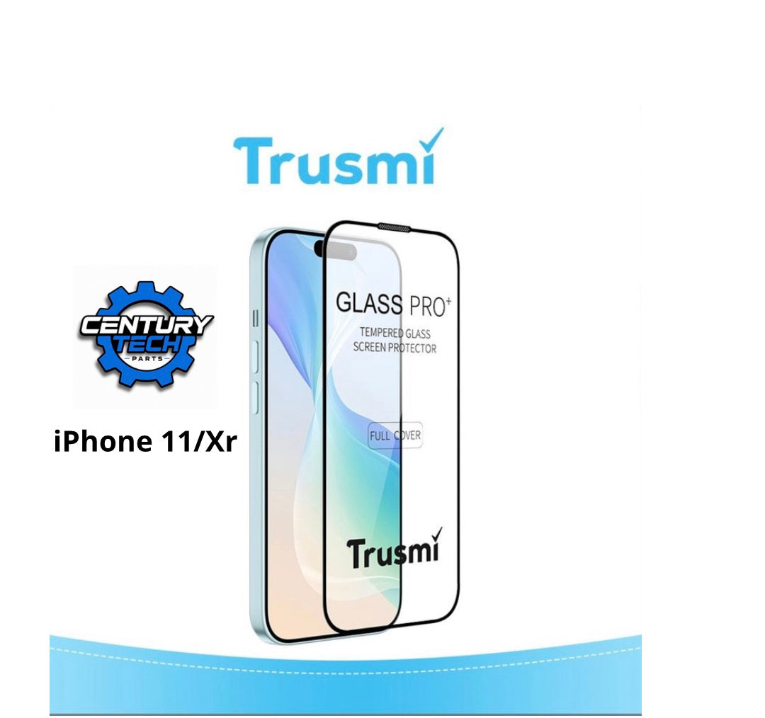 TRUSMI 3D Transparent Tempered Glass Screen Protector for iPhone XR/11 - 10-Pack